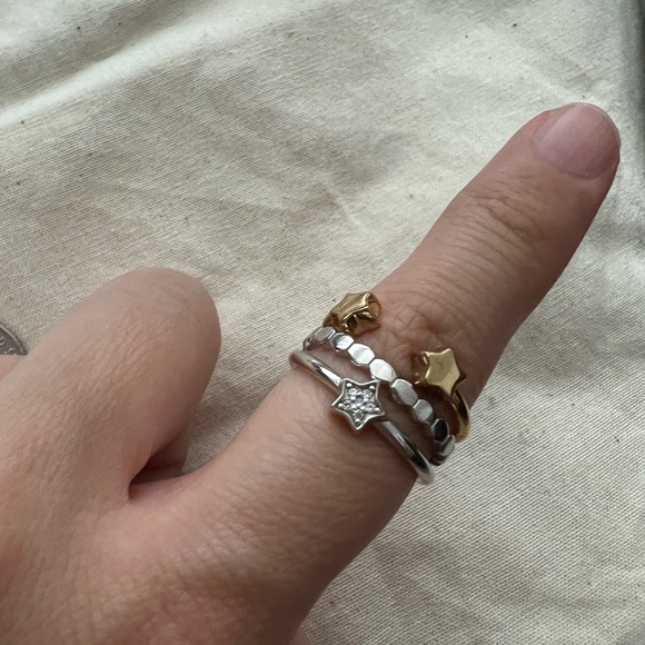 3pc star ring set in sterling silver - Picture 2 of 8